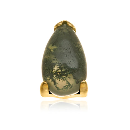 Gold PVD Ti Internal Moss Agate Teardrop Attachment