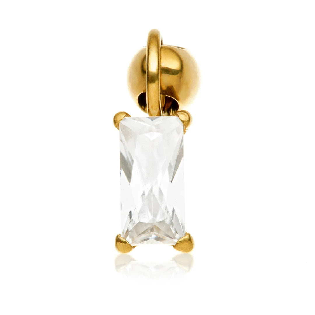 Gold PVD Ti Internal Hanging Jewelled Baguette Attachment