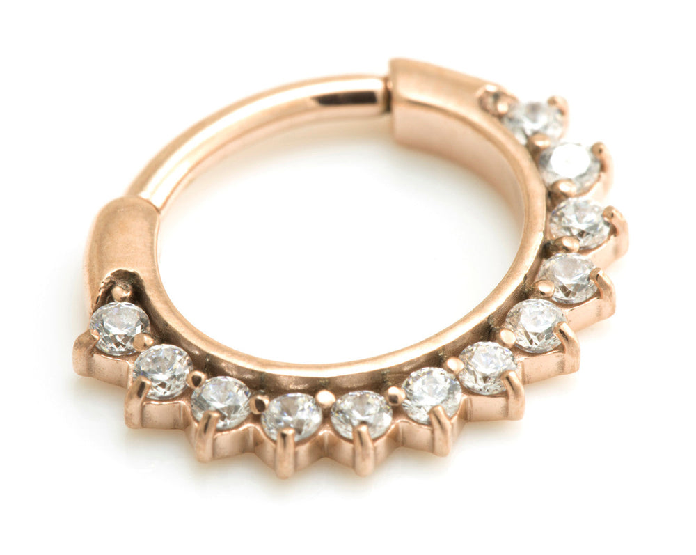 Rose Gold Steel Jewelled Septum Ring - RGJSEP17