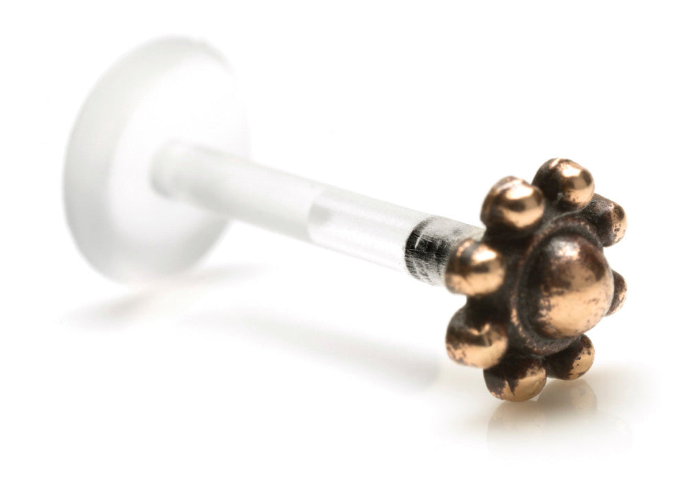 1x Rose Bronze Trinity & Plastic Labret