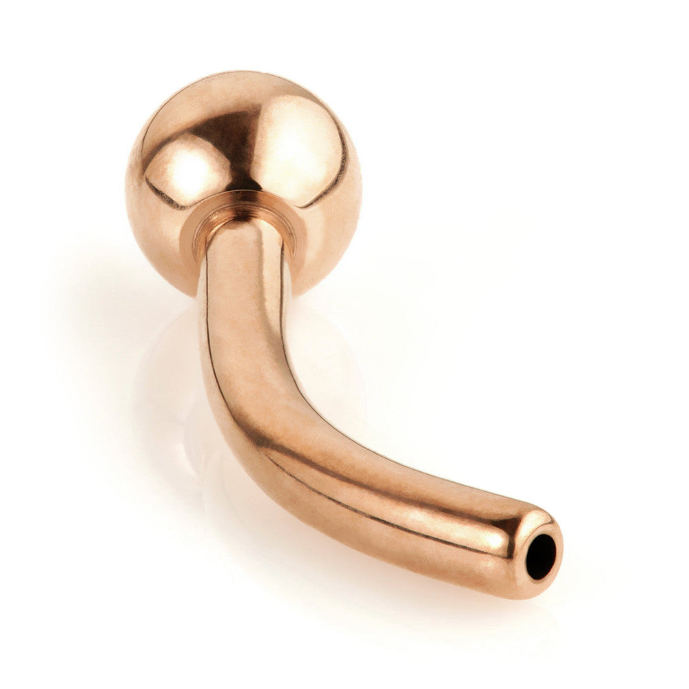 Rose Gold Threadless Ti Micro Banana with Fixed Ball & Pop in Ball