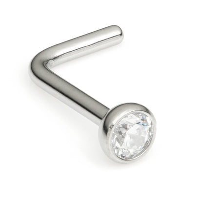 Steel Gem L Shape Nose Stud
