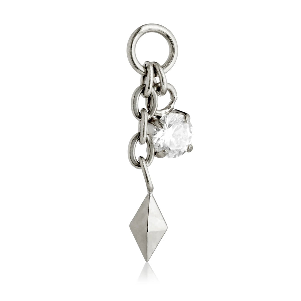Titanium Kite With Gem Hanging Chain Attachment
