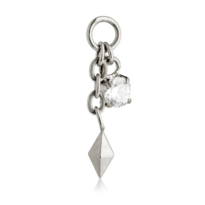 Titanium Kite With Gem Hanging Chain Attachment