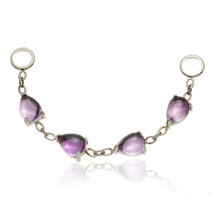 Titanium Amethyst Multi Teardrop Chain Attachment