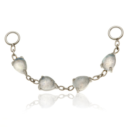 Titanium Labradorite Multi Teardrop Chain Attachment