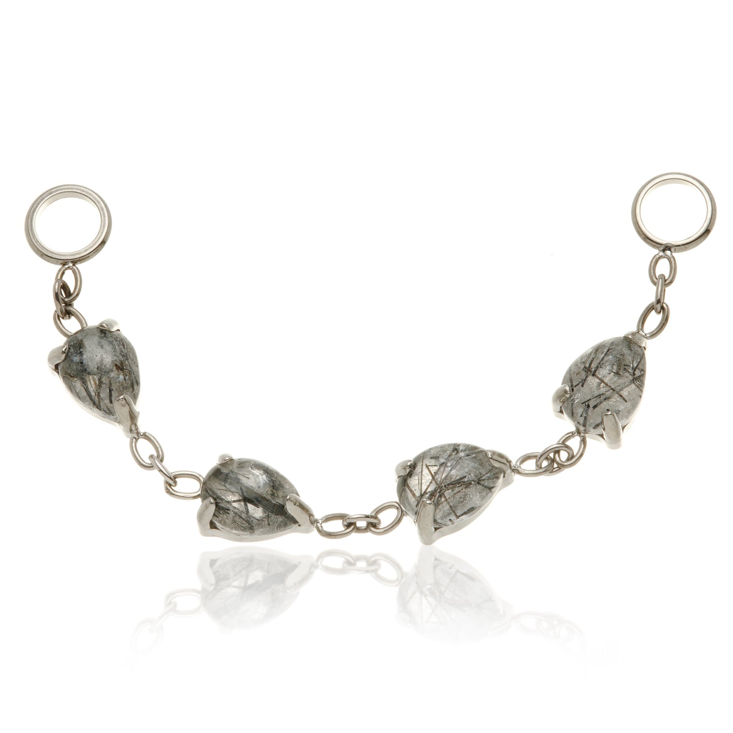 Titanium Tourmalated Quartz Multi Teardrop Chain Attachment