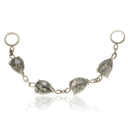 Titanium Tourmalated Quartz Multi Teardrop Chain Attachment
