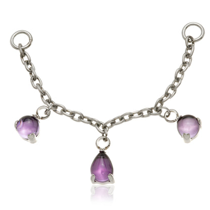 Titanium Amethyst Multi Shape Chain Attachment
