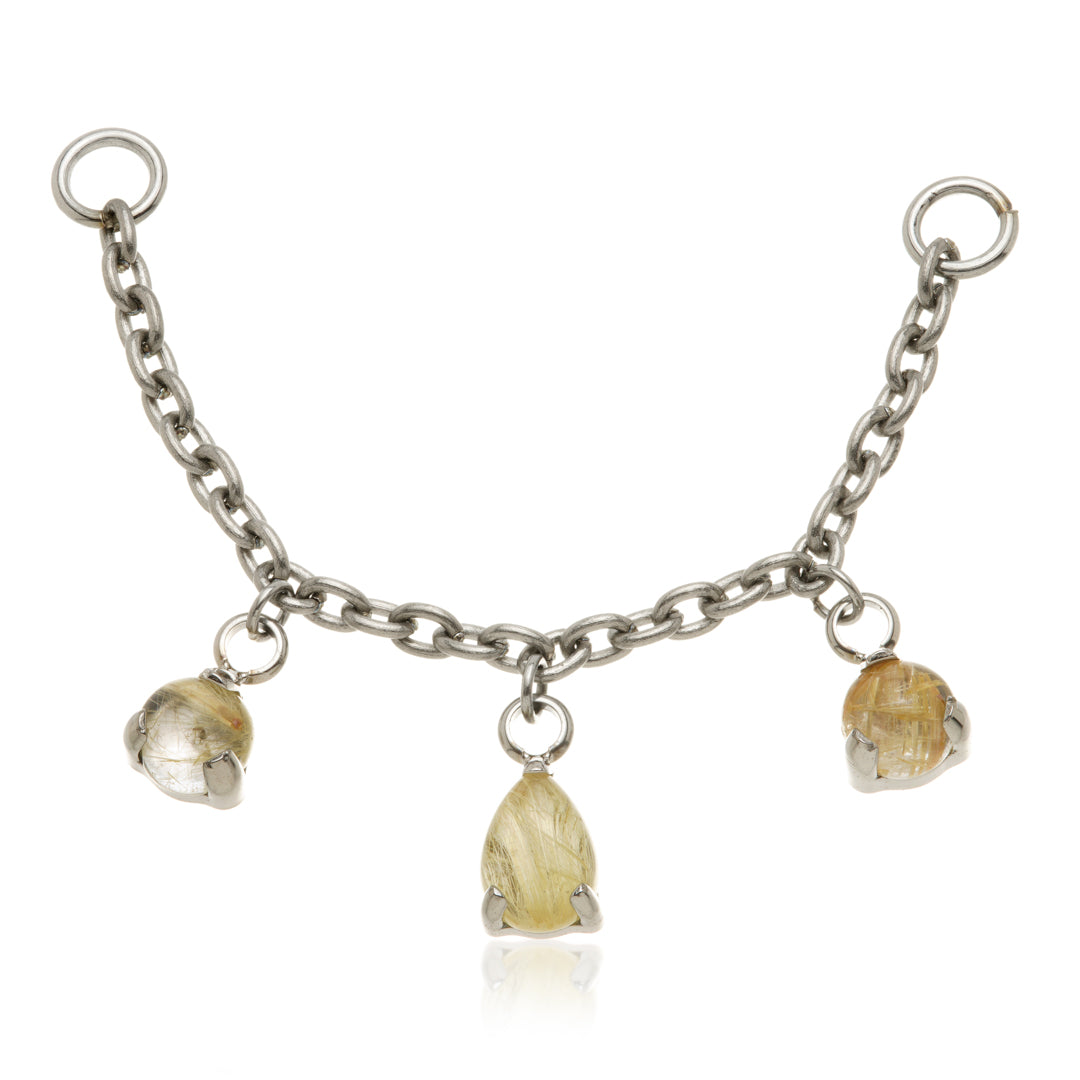 Titanium Rutilated Quartz Multi Shape Chain Attachment
