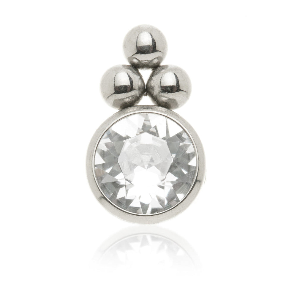 Titanium Double Tri Dot Gem Flat Clip In Disk-1.2mm-4mm