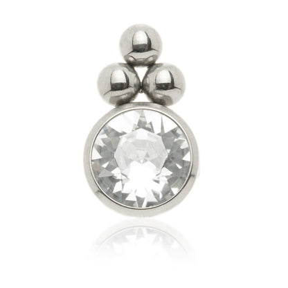 Titanium Double Tri Dot Gem Flat Clip In Disk-1.2mm-4mm