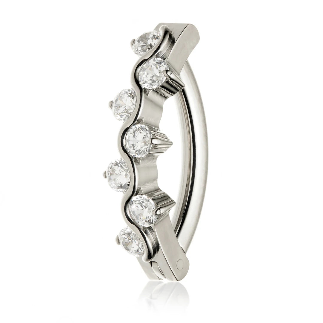 Ti Couture Jewelled Wavy Navel Ring