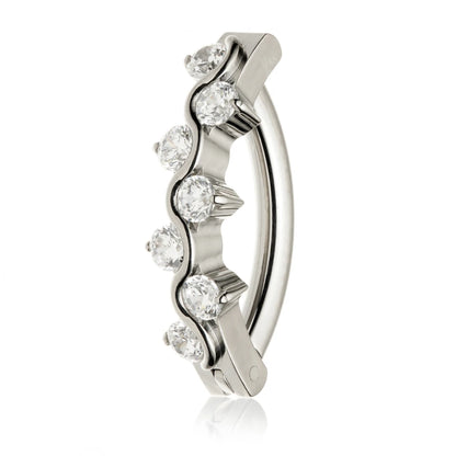 Ti Couture Jewelled Wavy Navel Ring