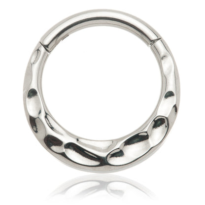 Ti Couture Front Facing Hammered Hinged Ring