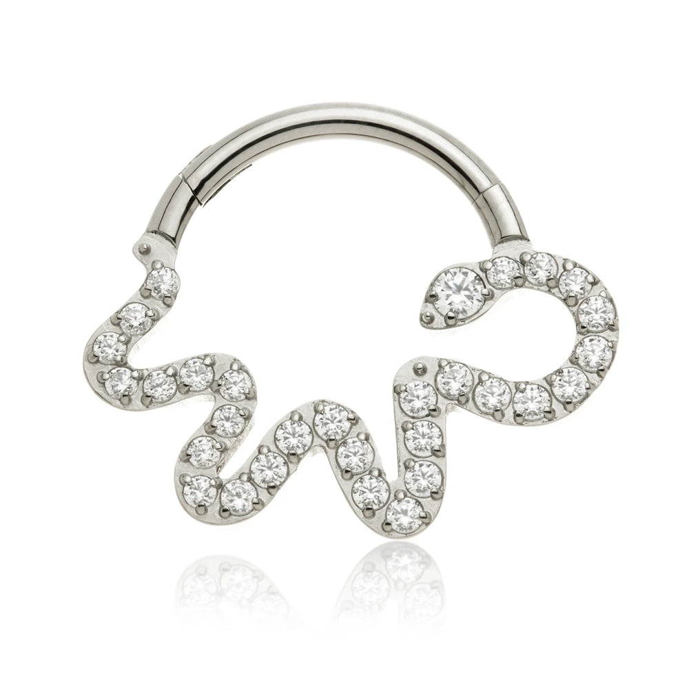 Ti Couture Jewelled Snake Hinge Ring