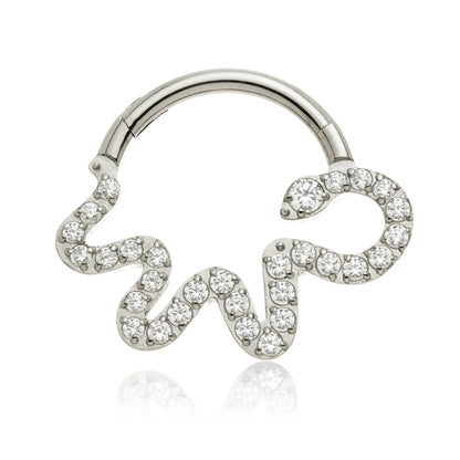 Ti Couture Jewelled Snake Hinge Ring