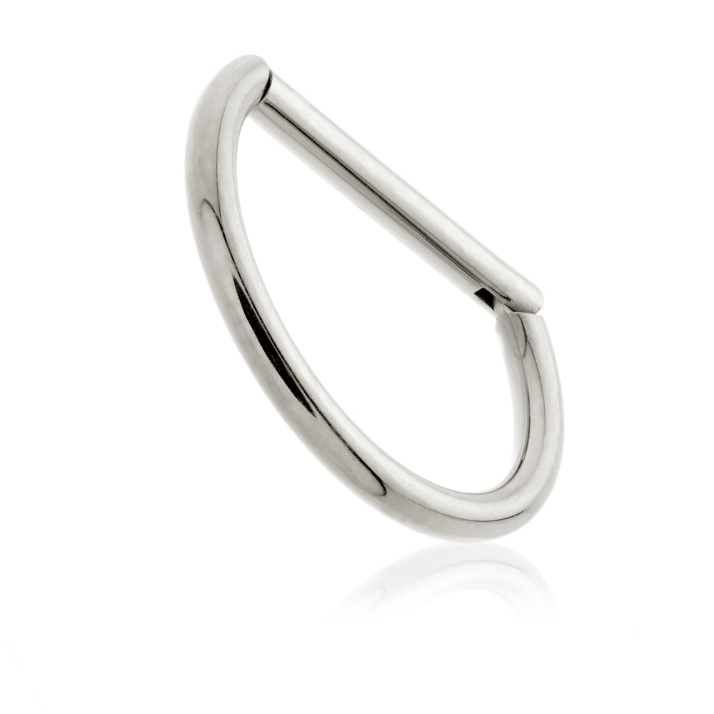 Titanium Plain D Shape Hinged Ring