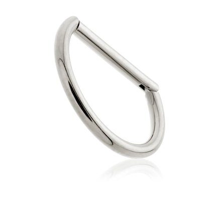 Titanium Plain D Shape Hinged Ring