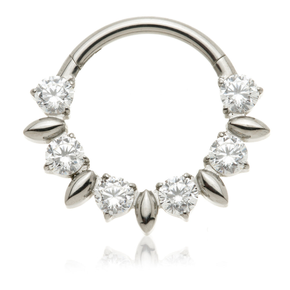 Titanium Jewelled Multi Shape Hinged Daith / Septum Ring