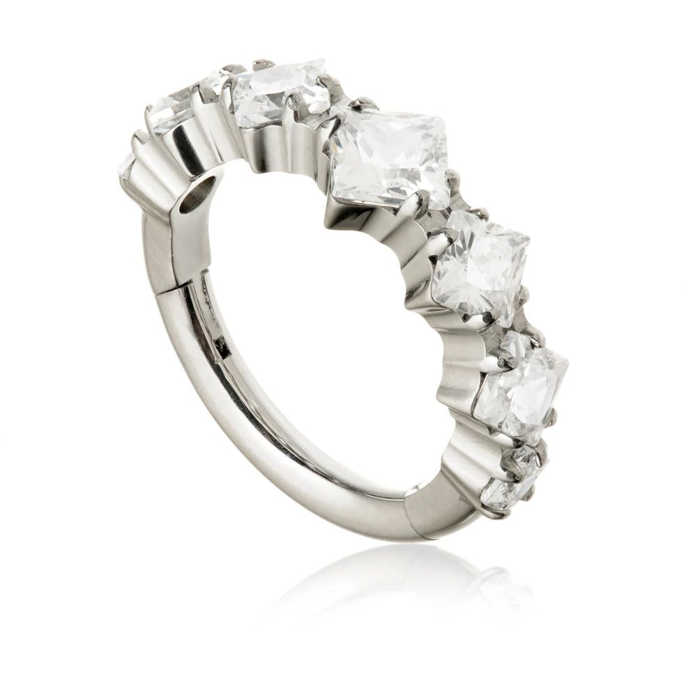 Ti Couture Jewelled Square Pavé Hinged Ring