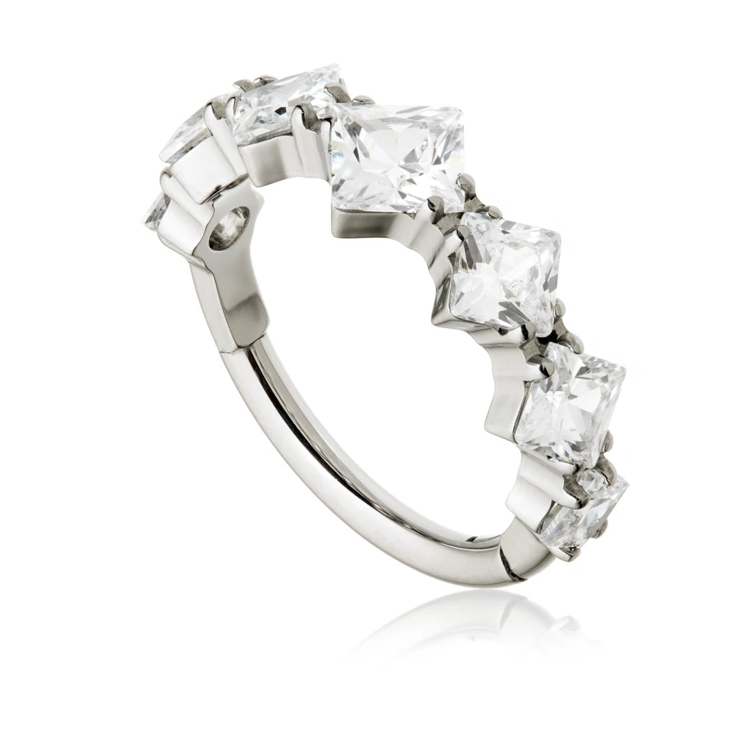 Ti Couture Jewelled Square Pavé Hinged Ring
