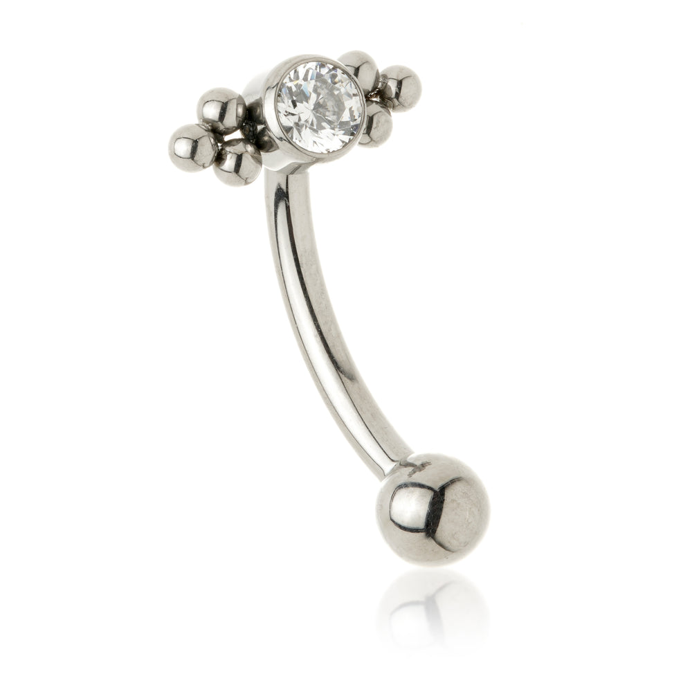 Ti Internal Gem Dot Quad Rook Bar