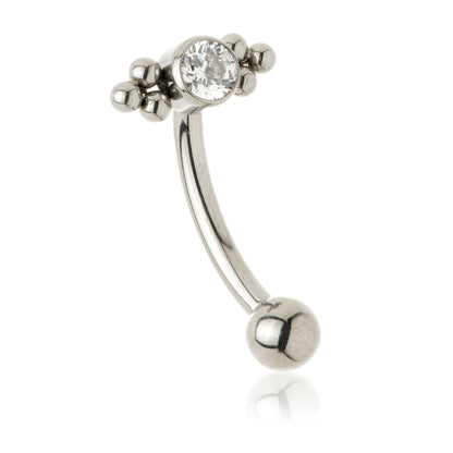 Ti Internal Gem Dot Quad Rook Bar