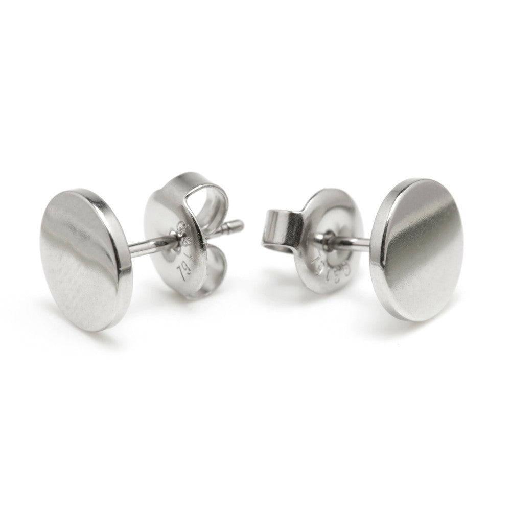 Titanium Disk Stud Earrings (Pair)