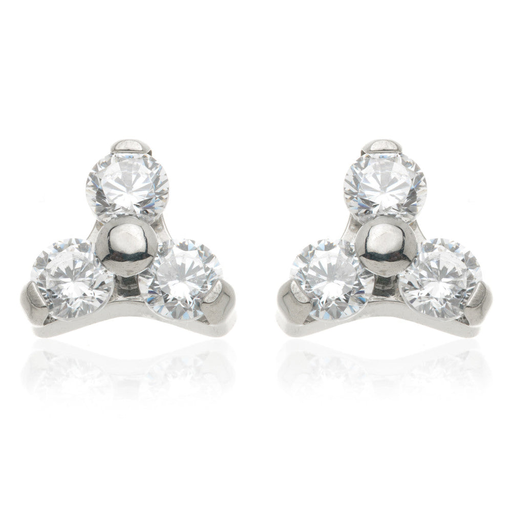 Titanium Trinity Stud Earrings (Pair)