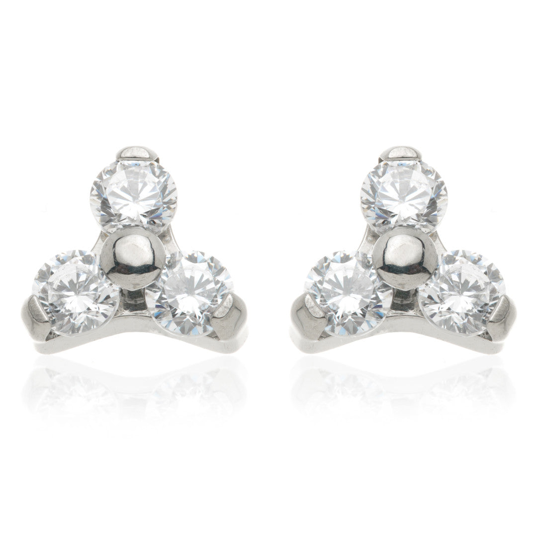 Titanium Trinity Stud Earrings (Pair)