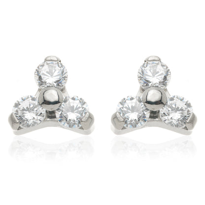 Titanium Trinity Stud Earrings (Pair)