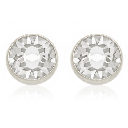 Titanium Jewelled Disk Stud Earrings (Pair)