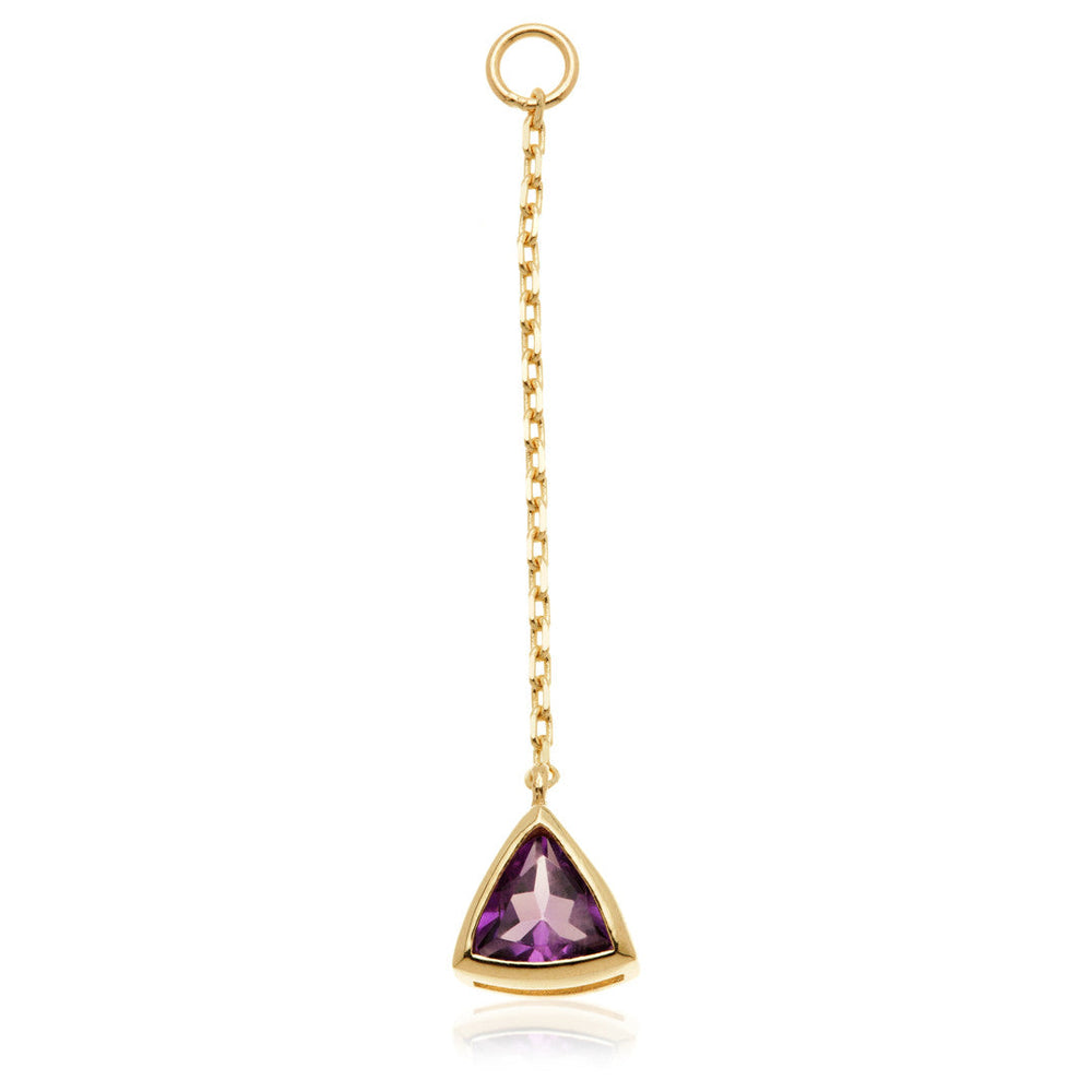 TL - 14ct Gold Hanging Amethyst Trillion Chain-14K-Y