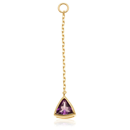 TL - 14ct Gold Hanging Amethyst Trillion Chain-14K-Y