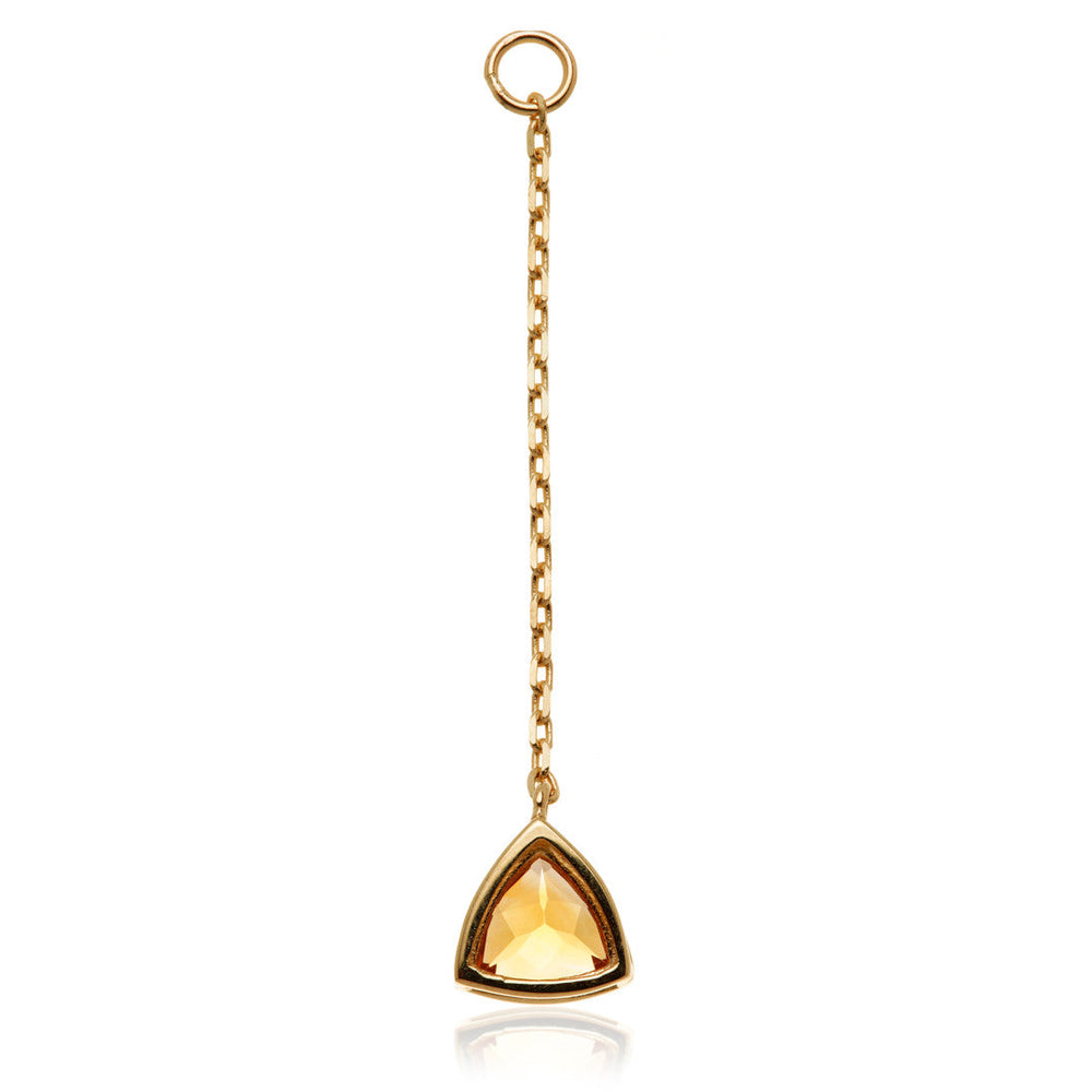 Solid 14ct Gold Hanging Citrine Trillion Chain