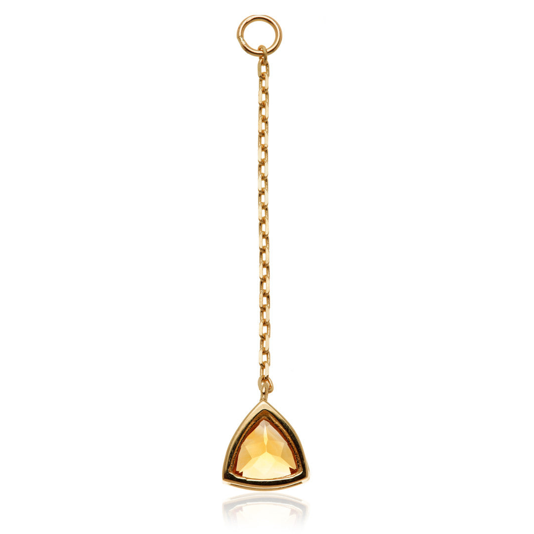 Solid 14ct Gold Hanging Citrine Trillion Chain
