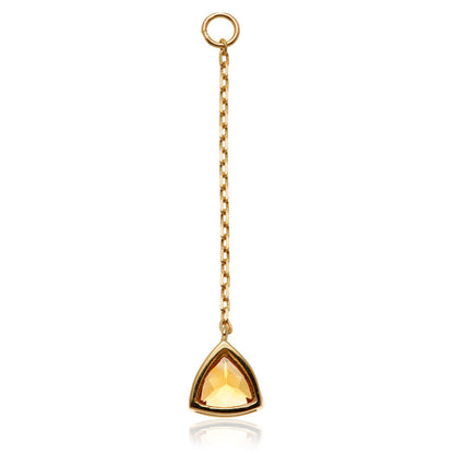 Solid 14ct Gold Hanging Citrine Trillion Chain