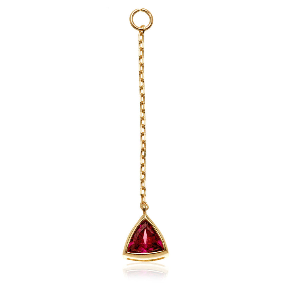Solid 14ct Gold Hanging Rhodolite Trillion Chain
