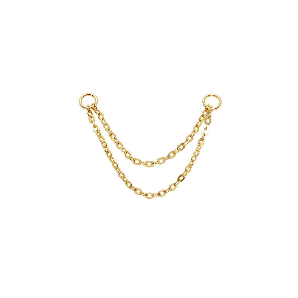 TL - 9ct Gold Hanging Double Chain Charm