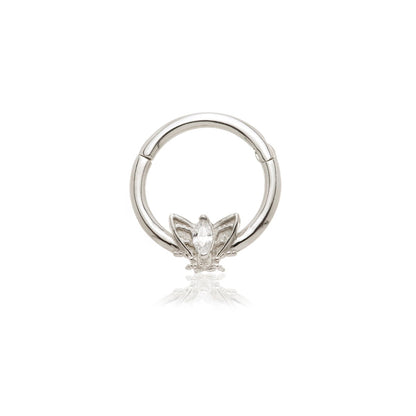 TL - Gold Jewelled Moth Daith Septum Ring