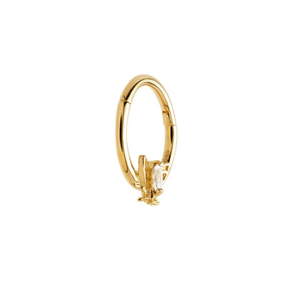 TL - Gold Jewelled Moth Daith Septum Ring