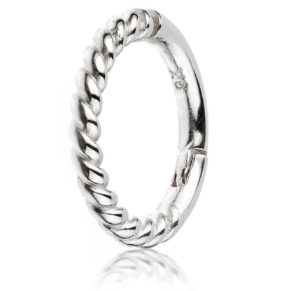 Eris Solid Gold Rope Hoop Earring