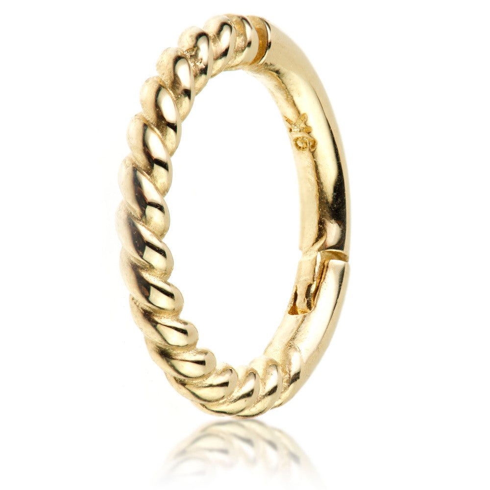 Eris Solid Gold Rope Hoop Earring