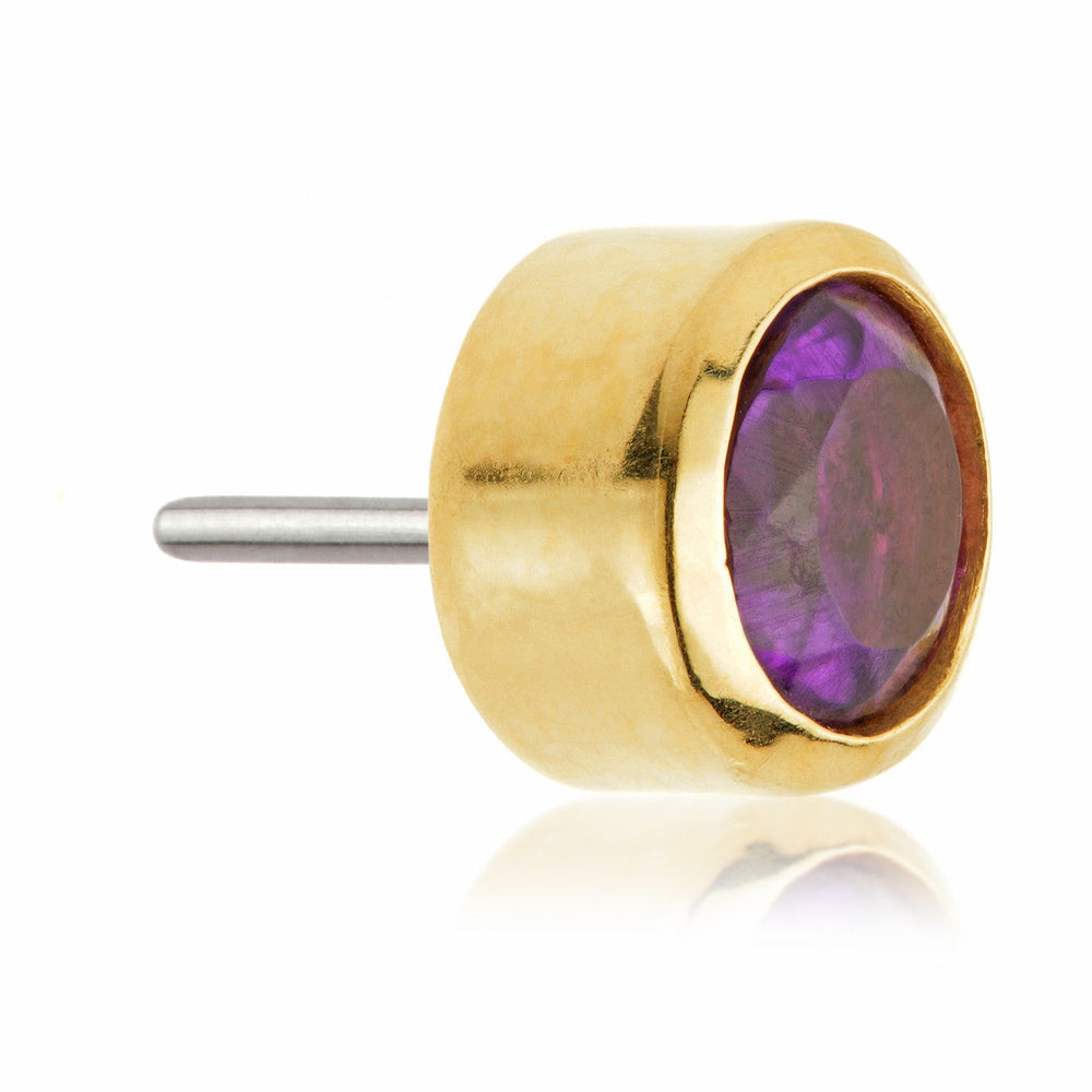 TL - 14ct Gold Amethyst Bezel Pin Attachment