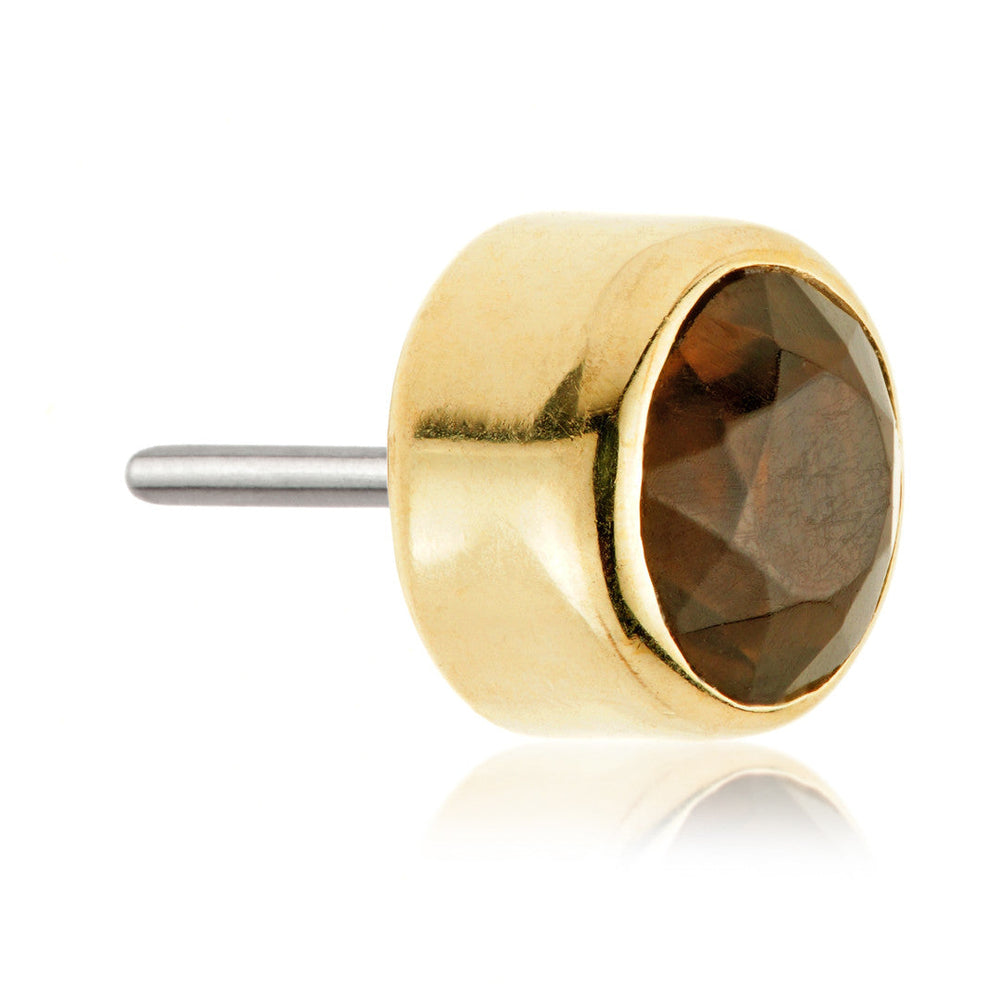 TL - 14ct Gold Smokey Quartz Bezel Pin Attachment