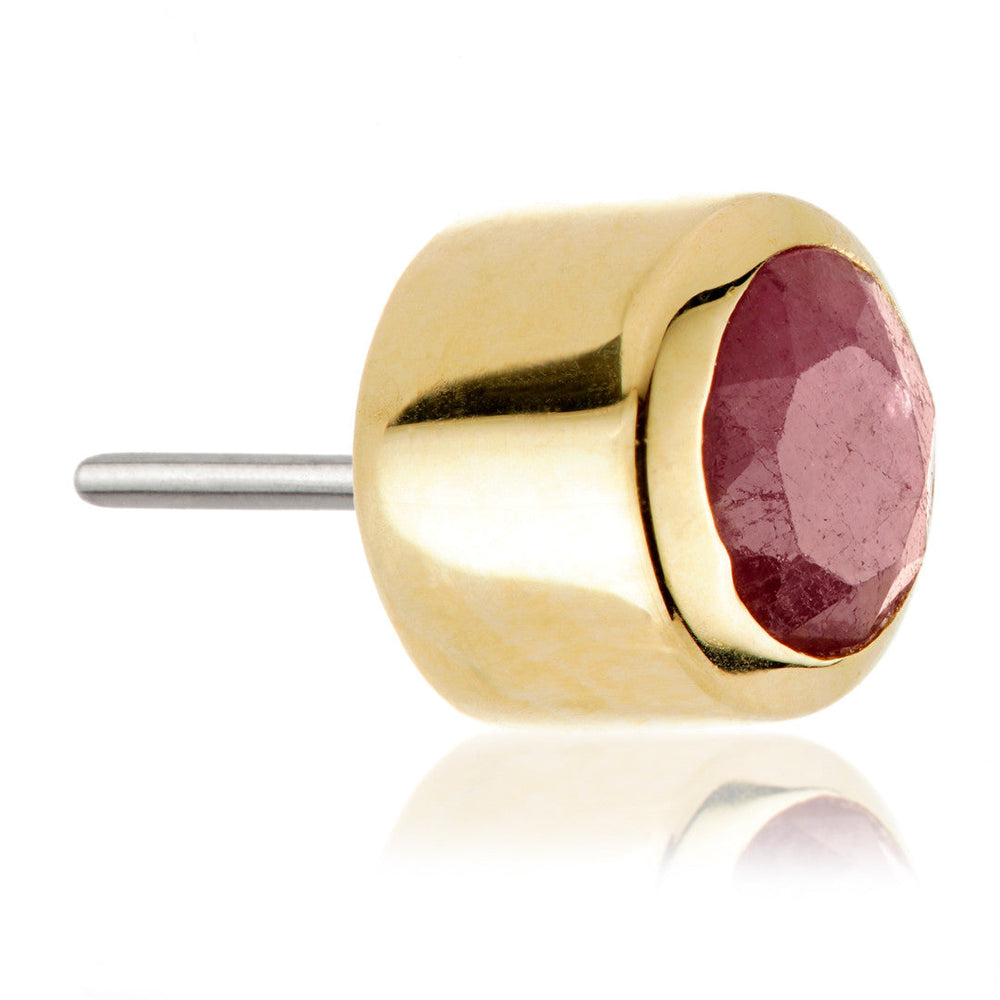 TL - 14ct Gold Ruby Bezel Pin Attachment