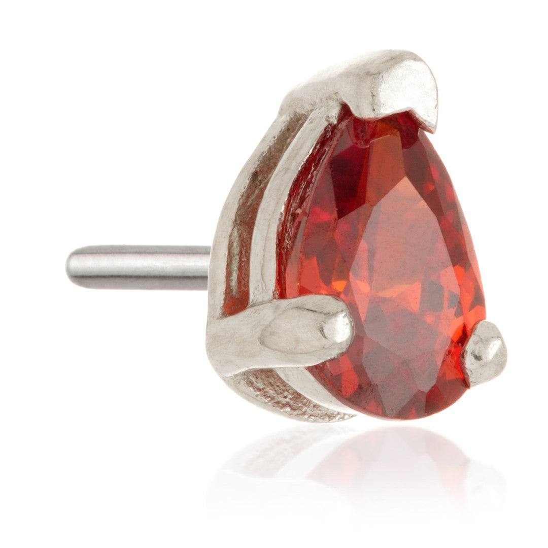 TL - 14ct Gold Threadless Teardrop Gem Pin Attachment