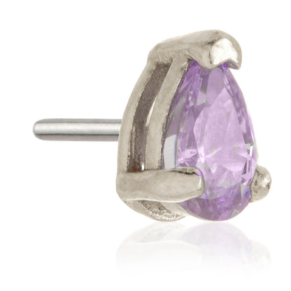 TL - 14ct Gold Threadless Teardrop Gem Pin Attachment