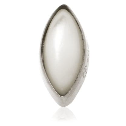 TL - 14ct Gold Threadless Mother of Pearl Cabochon Marquise Pin Attachment